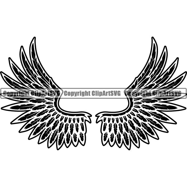 Design Element Angel Wings ClipArt SVG