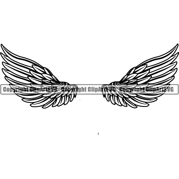 Design Element Angel Wings ClipArt SVG