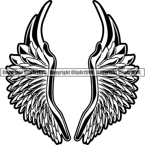 Design Element Angel Wings ClipArt SVG