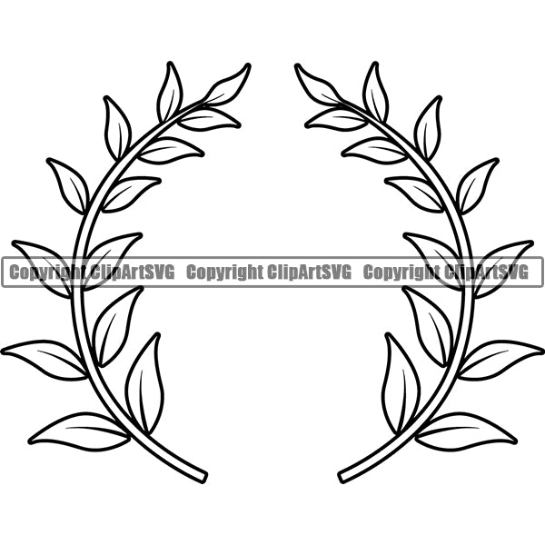 Design Element Laurel Wheat Wreath ClipArt SVG