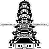 Ethnic Religion Buddha Buddhism Asia Pagoda Tower ClipArt SVG