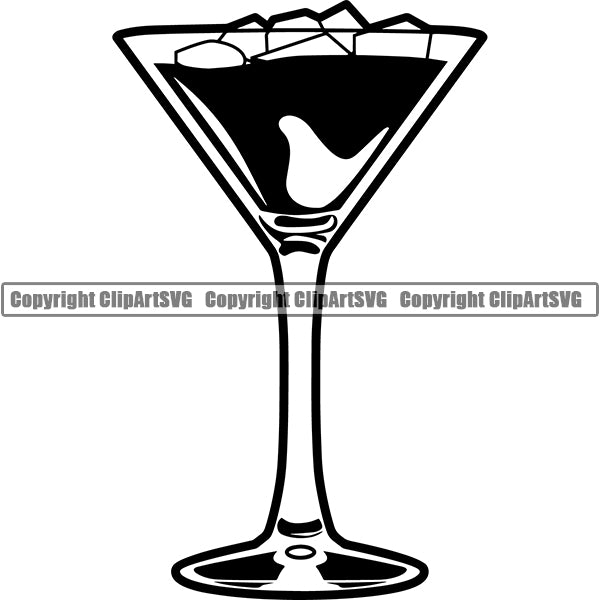 Mixed Drink Glass Alcohol Liquor Drinking ClipArt SVG