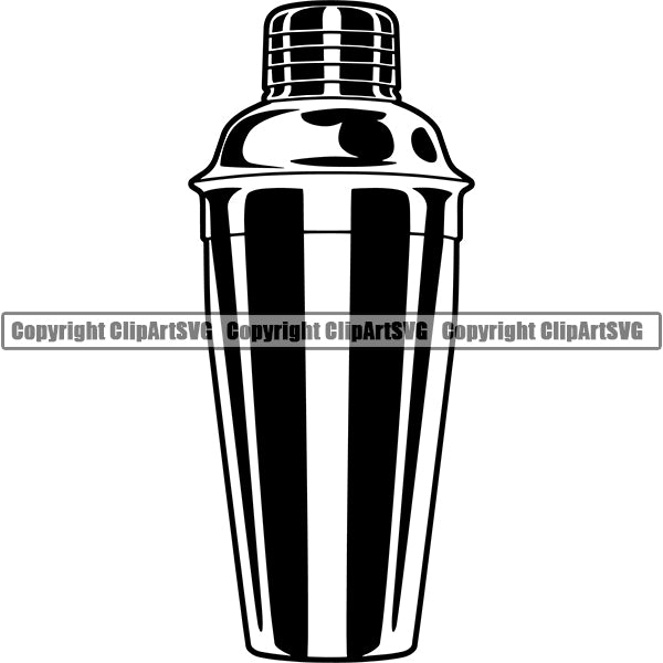 Shaker Mixer Mixed Drink Alcohol Liquor Drinking ClipArt SVG