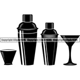 Shaker Mixer Mixed Drink Alcohol Liquor Drinking ClipArt SVG