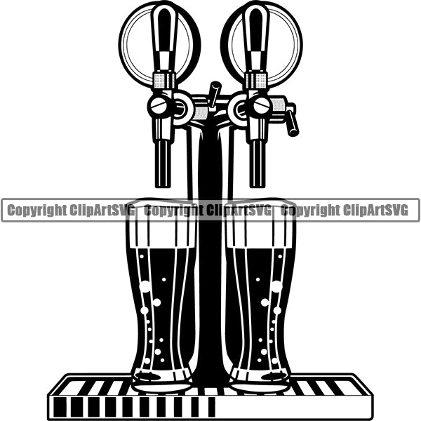 Draft Beer Tap Alcohol Liquor Drink Drinking Emblem Logo ClipArt SVG