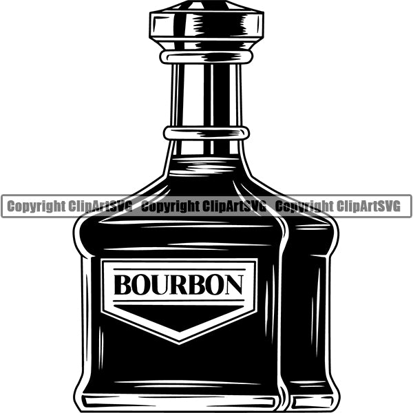 Alcohol Bottle Liquor Drink Drinking ClipArt SVG