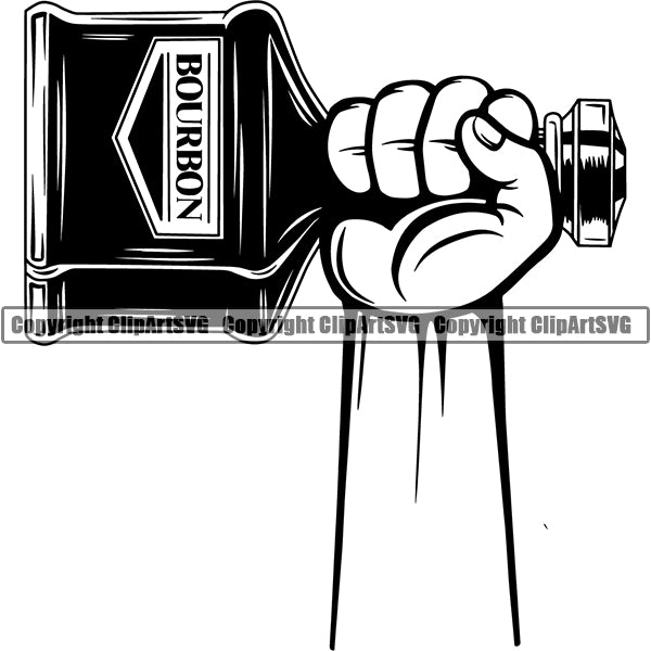 Alcohol Bottle Liquor Drink Drinking ClipArt SVG