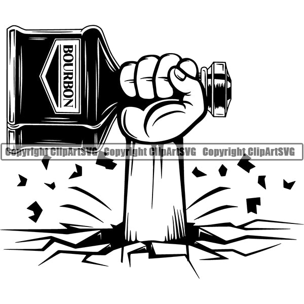 Alcohol Bottle Liquor Drink Drinking ClipArt SVG