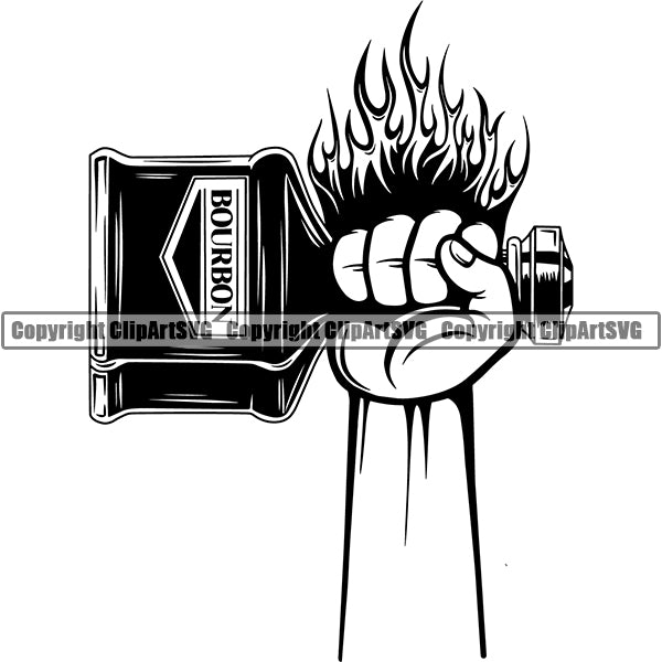 Alcohol Bottle Liquor Drink Drinking ClipArt SVG