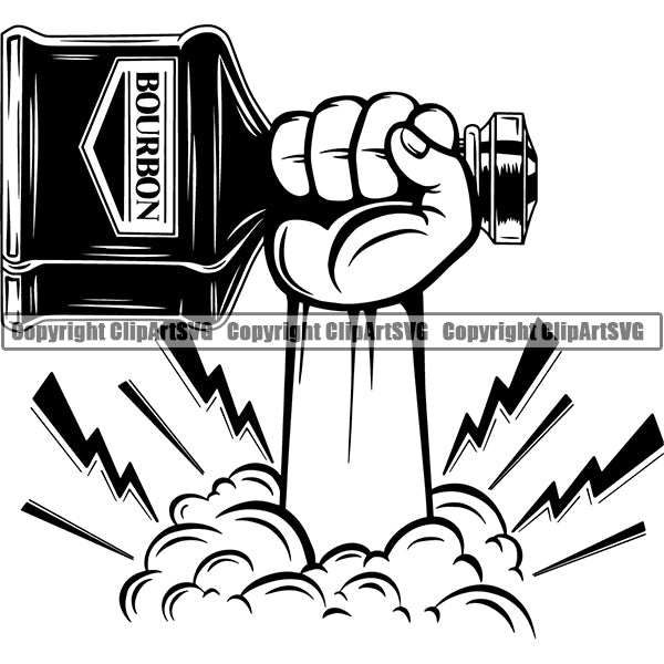 Alcohol Bottle Liquor Drink Drinking ClipArt SVG