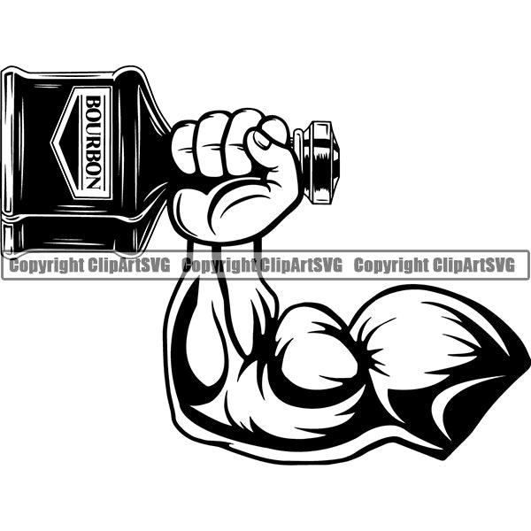 Alcohol Bottle Liquor Drink Drinking ClipArt SVG