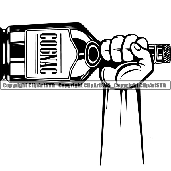 Alcohol Bottle Liquor Drink Drinking ClipArt SVG