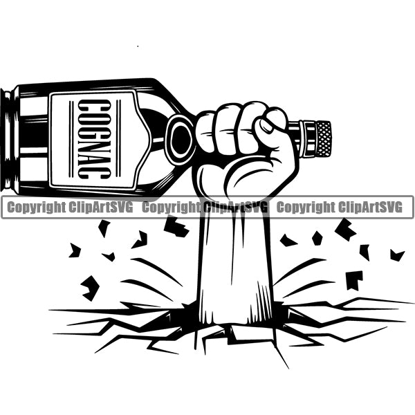 Alcohol Bottle Liquor Drink Drinking ClipArt SVG