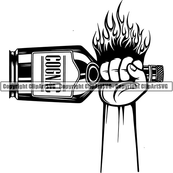 Alcohol Bottle Liquor Drink Drinking ClipArt SVG