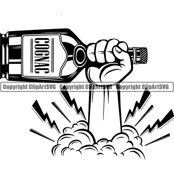 Alcohol Bottle Liquor Drink Drinking ClipArt SVG