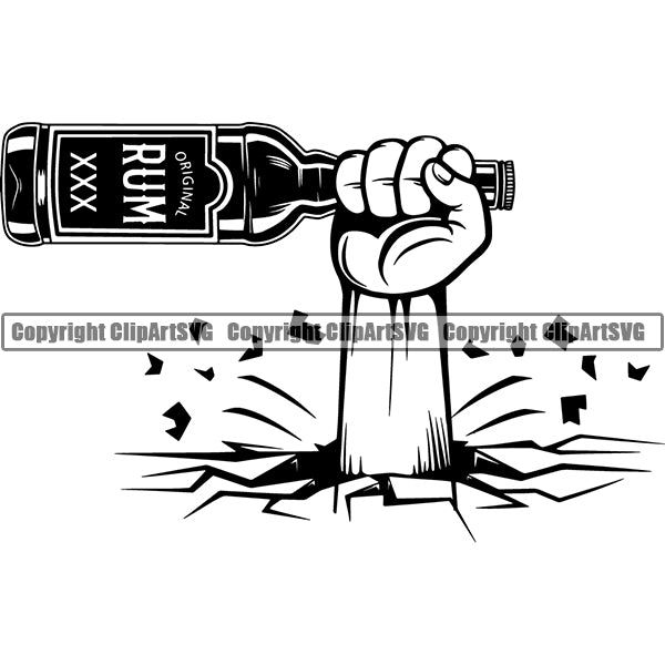 Alcohol Bottle Liquor Drink Drinking ClipArt SVG