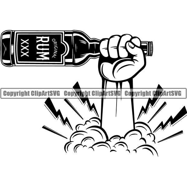 Alcohol Bottle Liquor Drink Drinking ClipArt SVG