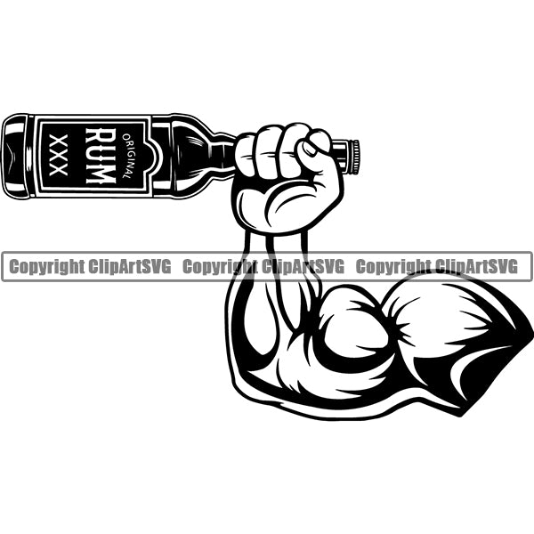 Alcohol Bottle Liquor Drink Drinking ClipArt SVG
