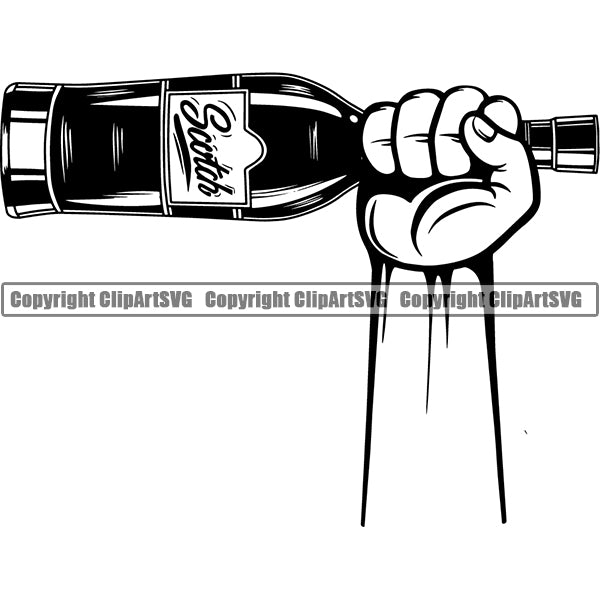 Alcohol Bottle Liquor Drink Drinking ClipArt SVG