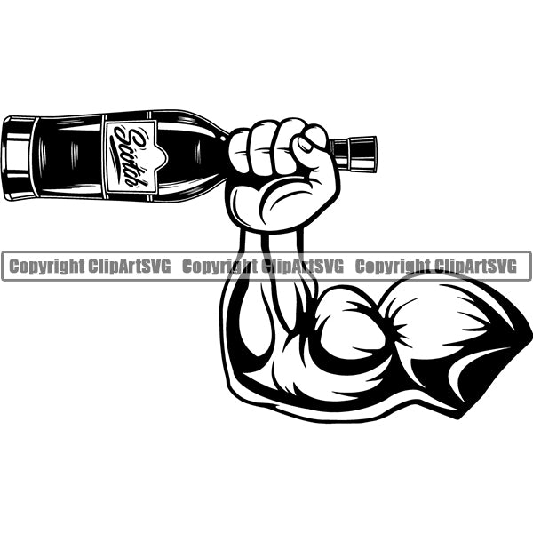 Alcohol Bottle Liquor Drink Drinking ClipArt SVG