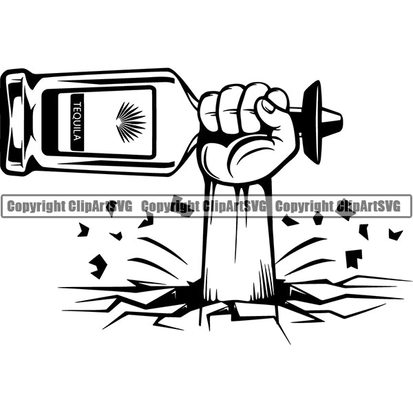 Alcohol Bottle Liquor Drink Drinking ClipArt SVG