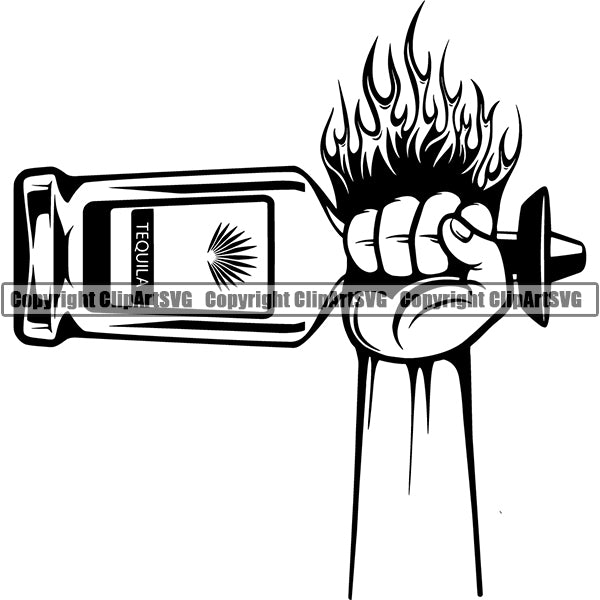 Alcohol Bottle Liquor Drink Drinking ClipArt SVG