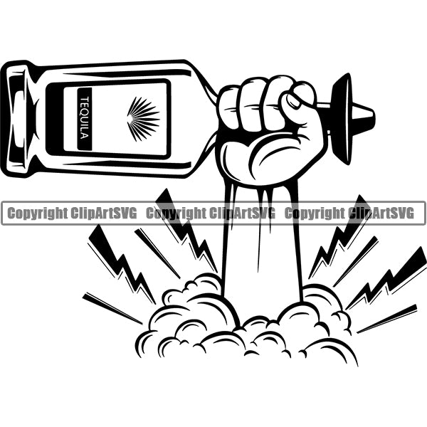 Alcohol Bottle Liquor Drink Drinking ClipArt SVG