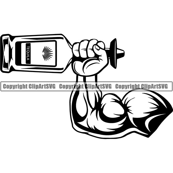 Alcohol Bottle Liquor Drink Drinking ClipArt SVG