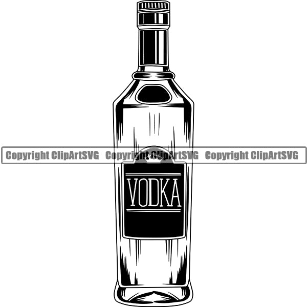 Alcohol Bottle Liquor Drink Drinking ClipArt SVG