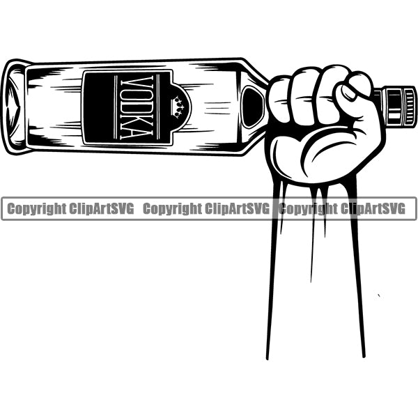 Alcohol Bottle Liquor Drink Drinking ClipArt SVG