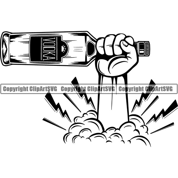 Alcohol Bottle Liquor Drink Drinking ClipArt SVG