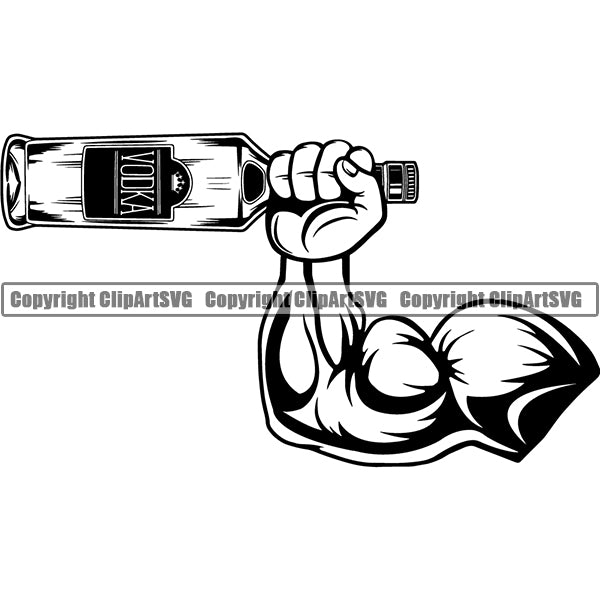 Alcohol Bottle Liquor Drink Drinking ClipArt SVG