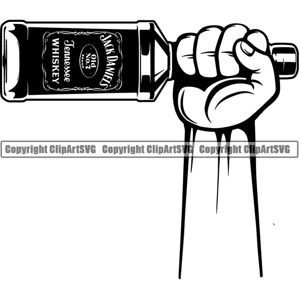 Alcohol Bottle Liquor Drink Drinking ClipArt SVG