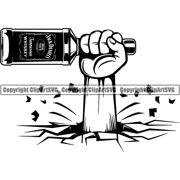Alcohol Bottle Liquor Drink Drinking ClipArt SVG