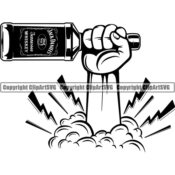 Alcohol Bottle Liquor Drink Drinking ClipArt SVG