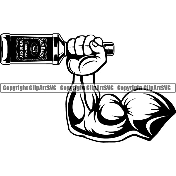 Alcohol Bottle Liquor Drink Drinking ClipArt SVG
