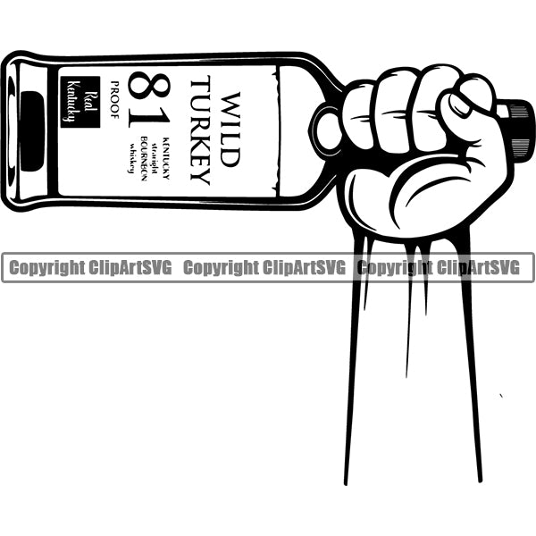 Alcohol Bottle Liquor Drink Drinking ClipArt SVG