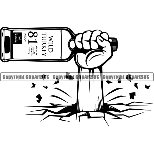 Alcohol Bottle Liquor Drink Drinking ClipArt SVG