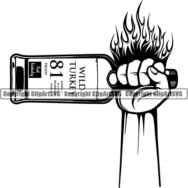 Alcohol Bottle Liquor Drink Drinking ClipArt SVG