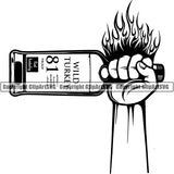Alcohol Bottle Liquor Drink Drinking ClipArt SVG
