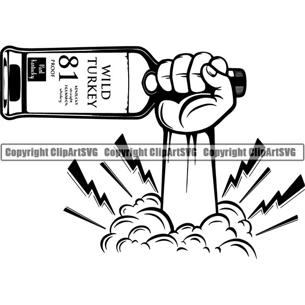 Alcohol Bottle Liquor Drink Drinking ClipArt SVG