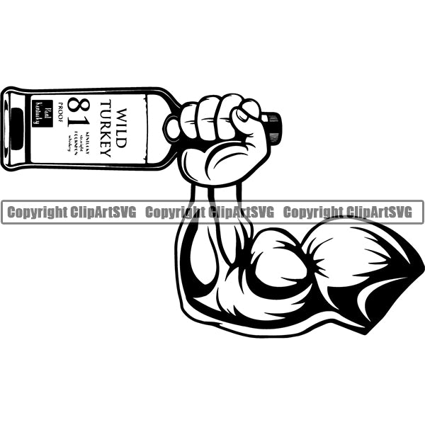 Alcohol Bottle Liquor Drink Drinking ClipArt SVG