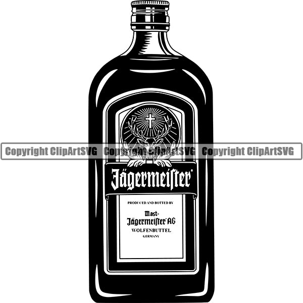 Alcohol Bottle Liquor Drink Drinking ClipArt SVG