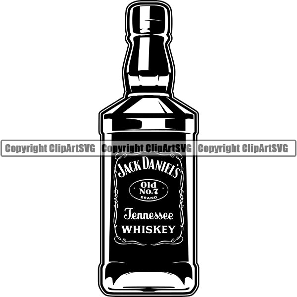 Alcohol Bottle Liquor Drink Drinking ClipArt SVG