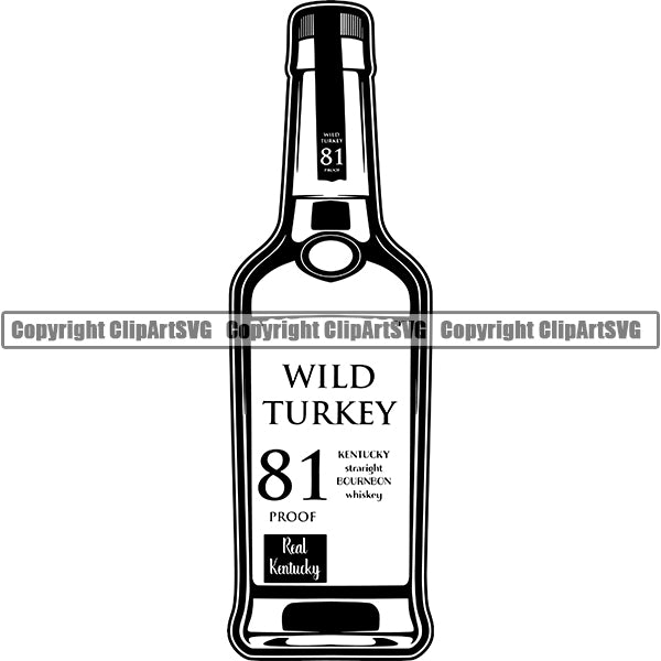 Alcohol Bottle Liquor Drink Drinking ClipArt SVG