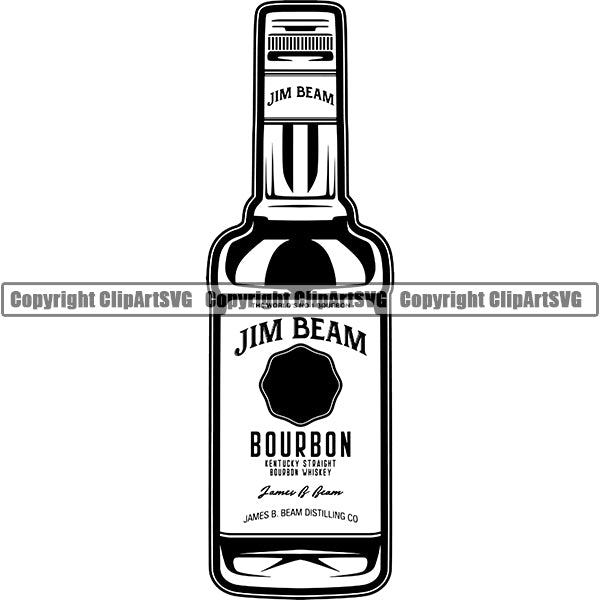 Alcohol Bottle Liquor Drink Drinking ClipArt SVG