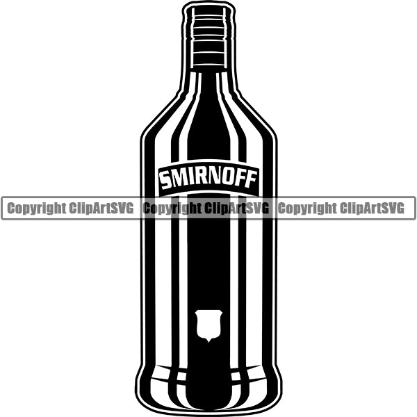 Alcohol Bottle Liquor Drink Drinking ClipArt SVG