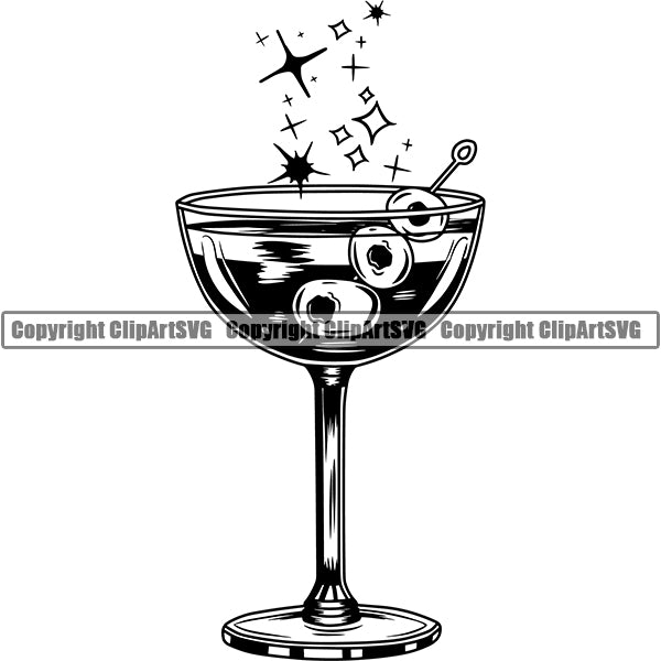 Mixed Drink Glass Alcohol Liquor Drinking ClipArt SVG
