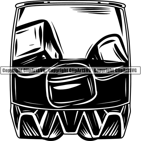 Mixed Drink Glass Alcohol Liquor Drinking ClipArt SVG