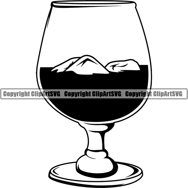 Mixed Drink Glass Alcohol Liquor Drinking ClipArt SVG